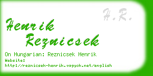 henrik reznicsek business card